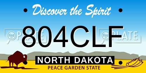 804CLF North Dakota License Plate