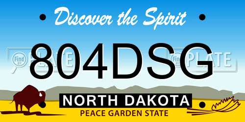 804DSG North Dakota License Plate