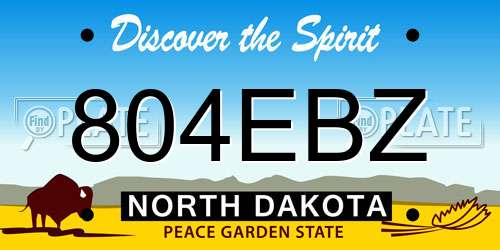 804EBZ North Dakota License Plate