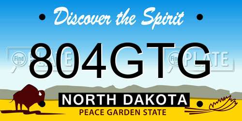 804GTG North Dakota License Plate