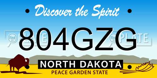 804GZG North Dakota License Plate