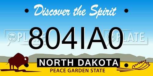 804IA0 North Dakota License Plate