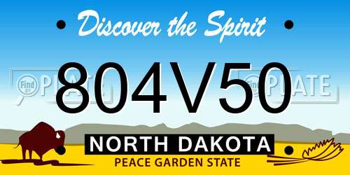 804V50 North Dakota License Plate