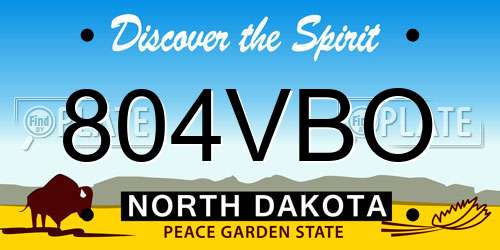 804VBO North Dakota License Plate