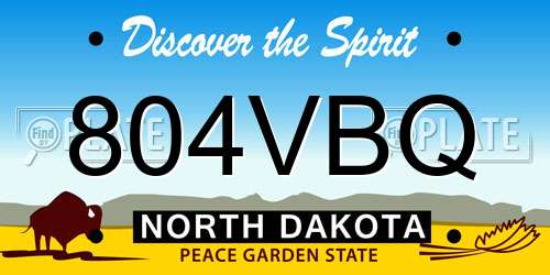 804VBQ North Dakota License Plate