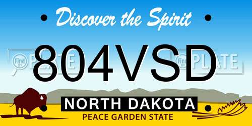 804VSD North Dakota License Plate