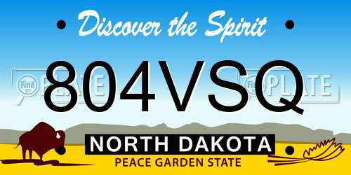 804VSQ North Dakota License Plate