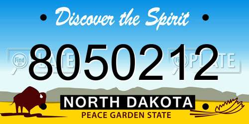 8050212 North Dakota License Plate