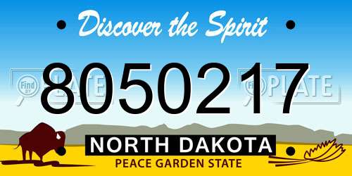 8050217 North Dakota License Plate