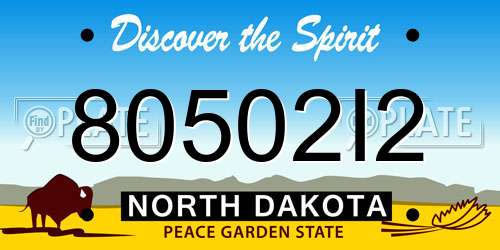 80502I2 North Dakota License Plate