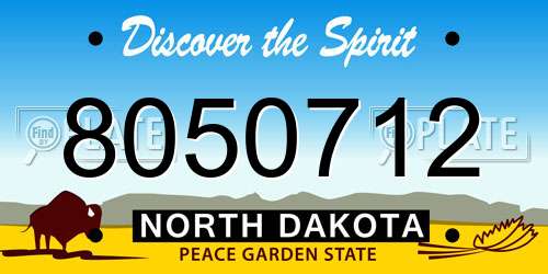 8050712 North Dakota License Plate