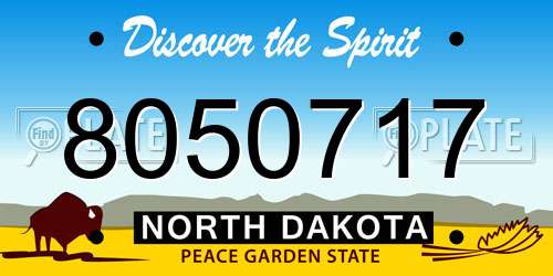 8050717 North Dakota License Plate