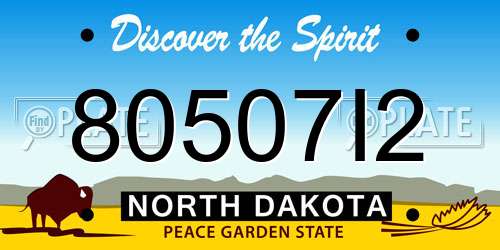80507I2 North Dakota License Plate