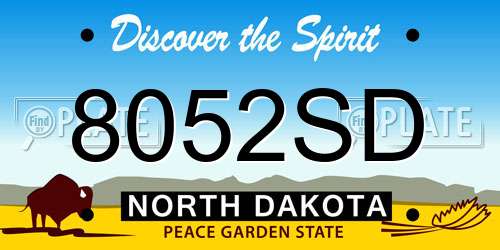 8052SD North Dakota License Plate