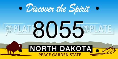 8055 North Dakota License Plate