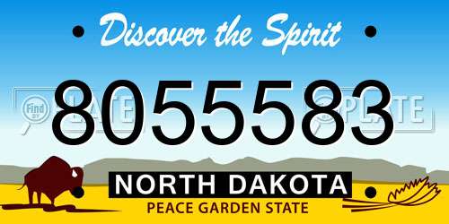 8055583 North Dakota License Plate