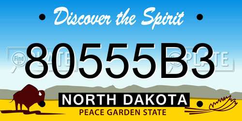 80555B3 North Dakota License Plate