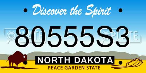 80555S3 North Dakota License Plate