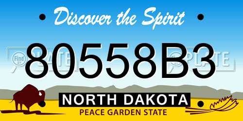 80558B3 North Dakota License Plate