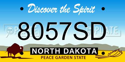 8057SD North Dakota License Plate