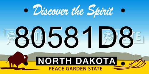 80581D8 North Dakota License Plate