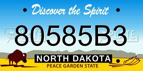 80585B3 North Dakota License Plate