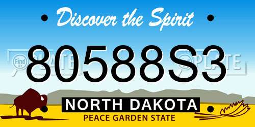 80588S3 North Dakota License Plate