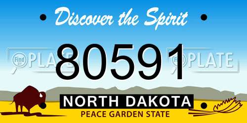 80591 North Dakota License Plate
