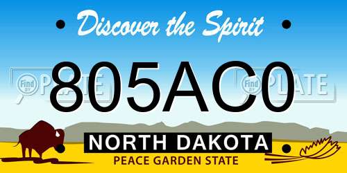 805AC0 North Dakota License Plate