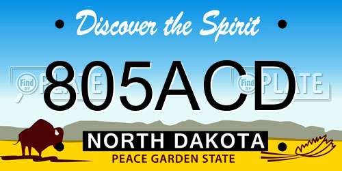 805ACD North Dakota License Plate