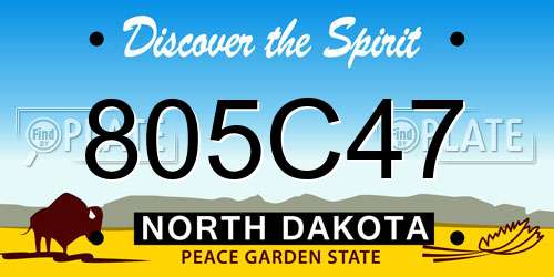 805C47 North Dakota License Plate