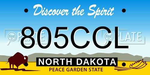 805CCL North Dakota License Plate
