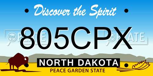 805CPX North Dakota License Plate