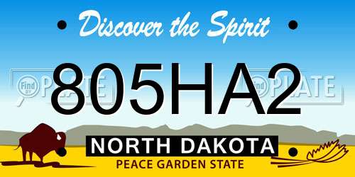 805HA2 North Dakota License Plate