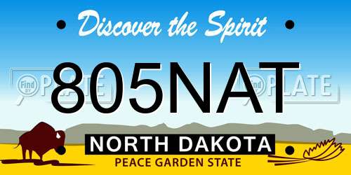 805NAT North Dakota License Plate