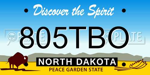 805TBO North Dakota License Plate