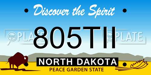 805TII North Dakota License Plate