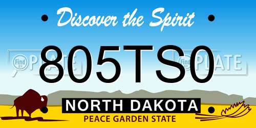 805TS0 North Dakota License Plate