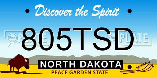 805TSD North Dakota License Plate