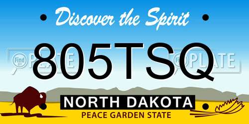805TSQ North Dakota License Plate