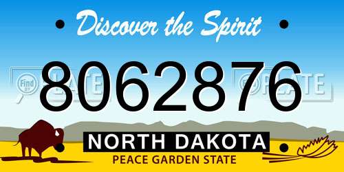 8062876 North Dakota License Plate
