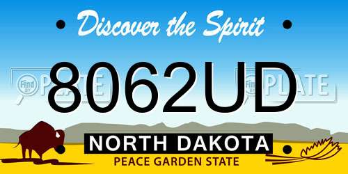 8062UD North Dakota License Plate