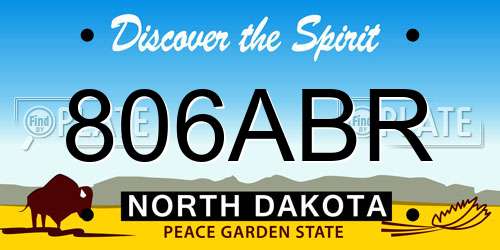 806ABR North Dakota License Plate