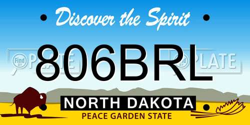 806BRL North Dakota License Plate