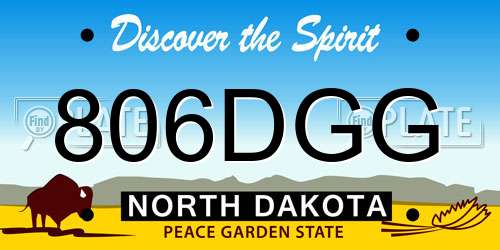 806DGG North Dakota License Plate