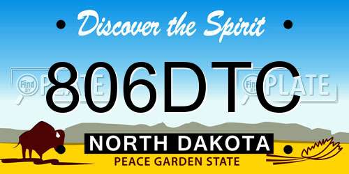 806DTC North Dakota License Plate