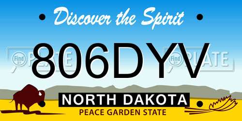 806DYV North Dakota License Plate