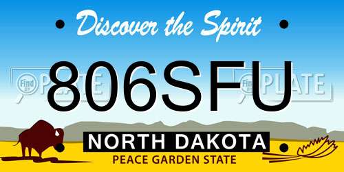 806SFU North Dakota License Plate