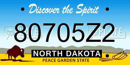 80705Z2 North Dakota License Plate