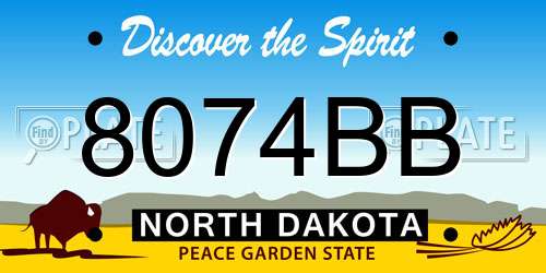 8074BB North Dakota License Plate